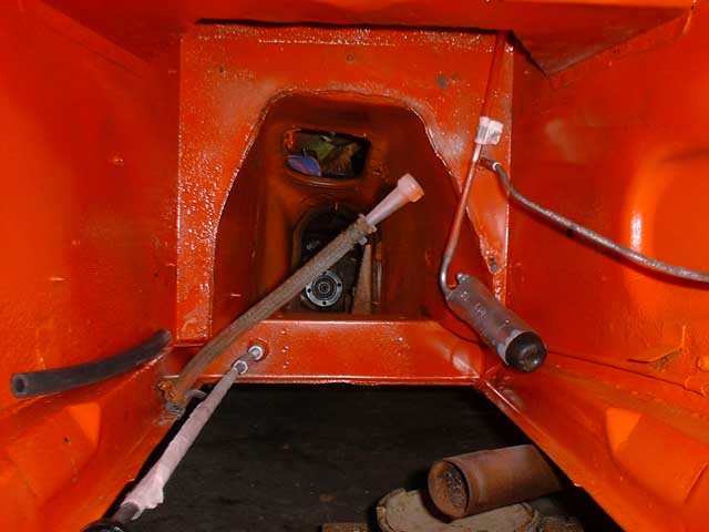 Engine eye view of the back of the car.